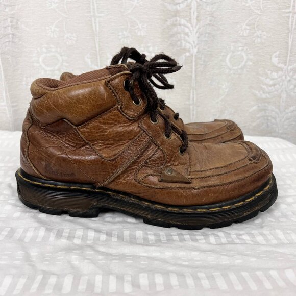 Dr. Martens Moc Toe Ankle Boot brown leather yellow stitch sole US 9M rugged main image 4